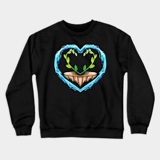 Grown Heart Of Plants Bordered By Water Heart For Earth Day Crewneck Sweatshirt